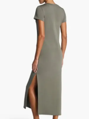 SPANX® AirEssentials Stripe Side Slit Maxi Dress, Frost Moss, sXL, NWOT #50572R thumbnail 2