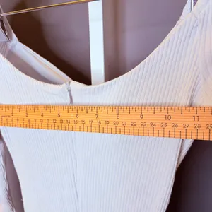 Sabo Off-White Ribbed Bodycon Long Sleeve Mini Dress Built-In Bra Size XS thumbnail 4
