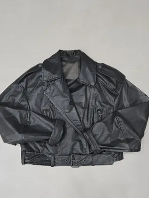 Zara Black Translucent Leather-Effect Bomber Varsity Jacket Size XS thumbnail 3