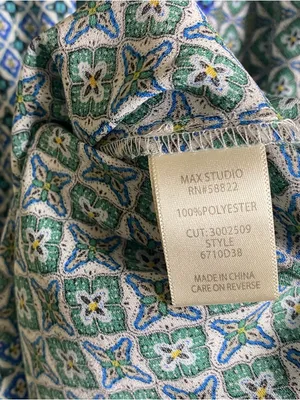 Max studio‎ boho long sleeve v neck size Large Blouse work modest thumbnail 7