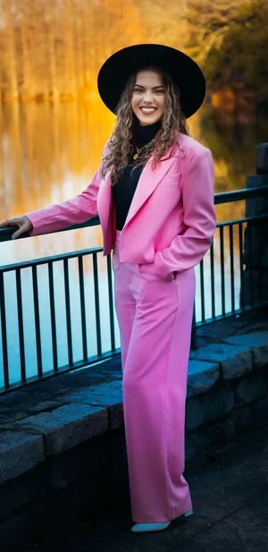 These Three Boutique Boutique Pink Pants Suit Two Piece Set thumbnail 1