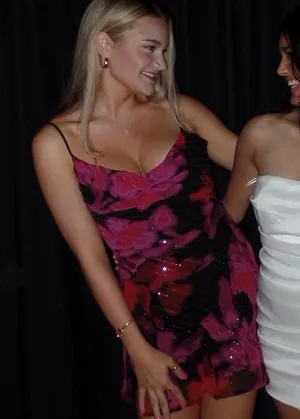 Lulus Vibrant Pink and Black Mini Dress thumbnail 1