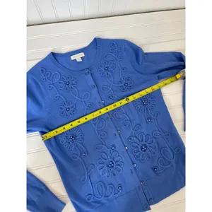 Ralph Lauren CHARTER CLUB Womens Embellished Cardigan Sweater Topper Size XS thumbnail 3