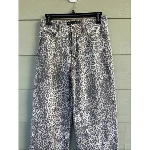 Lioness Leopard Cheetah Animal Print Denim 100% Cotton Jeans Pants Womens XS thumbnail 2
