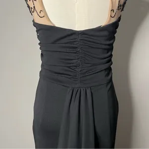 Vintage Cache Illusion Neckline Floral Beaded Mesh Waist Full Length Gown thumbnail 7
