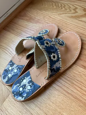 Jack Rogers Original Jack Sandal in Blue Camo Flip Flop Flat Beach - Size 8 thumbnail 5