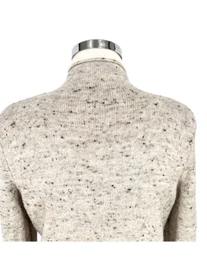 Madewell Donegal Inland Mock Neck Sweater coziest Yarn Speckled Cream Size Large thumbnail 6