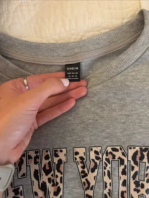 Shein Gray 'New York' Crewneck Sweatshirt thumbnail 2
