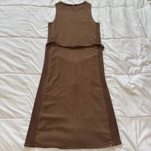 Splendid Chocolate Brown Sleeveless Midi Dress Womens XS Soft Power Quiet Luxury thumbnail 6