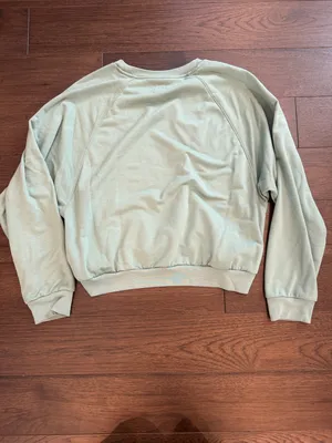 GAP Women’s Sage Green Crewneck Cropped Sweatshirt Size Medium - C54-045 thumbnail 6