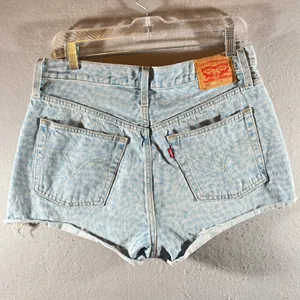 743 | Levi's‎ 501 150th Anniversary Cheetah Print Denim Cutoff Shorts 30 thumbnail 2