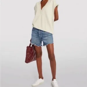 AGOLDE Shaw V-Neck Vest‎ Oversized In Oatmeal Size XS thumbnail 2
