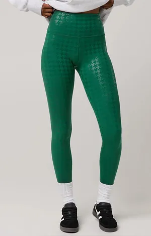 Offline Aerie Houndstooth Hugger High‎ Waisted Ankle Leggings Green Medium thumbnail 1