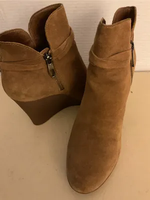 UGG Women's chestnut brown suede platform wedge wedge boots US 8.5 thumbnail 9