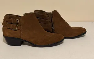 Women's Sam Edelman Petal Ankle Boots in Brown Suede Size 7.5 thumbnail 1
