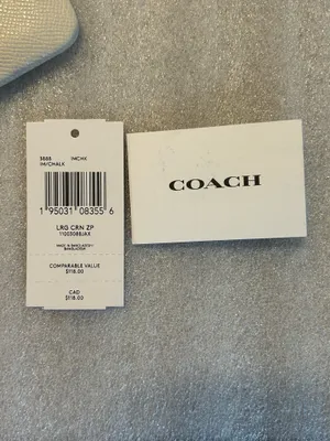 Coach Large Corner Zip Wristlet Chalk White 3888 thumbnail 4
