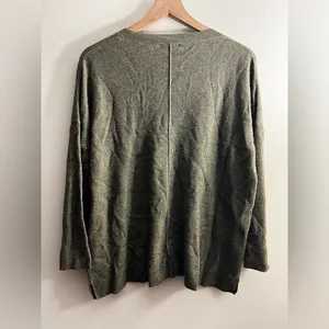 Madewell Just Right Pullover Sweater green Merino Wool Alpaca crew neck Waffle S thumbnail 4