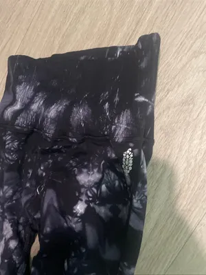 Free People Black Tie-Dye High-Waist Leggings thumbnail 2