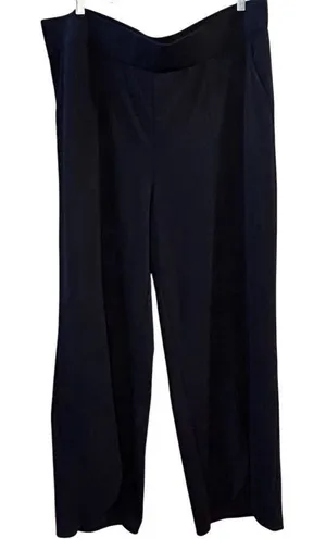 Isaac Mizrahi Women's 2XL Tall Navy Wide-Leg‎ Pants High Waist Casual thumbnail 1