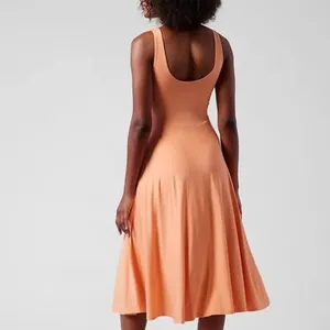 Athleta Women's Cactus Peach Sleeveless Santorini Midi Dress Size small thumbnail 2