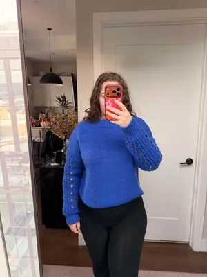 Cobalt blue knit sweater thumbnail 2