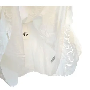 Zara NWT Cotton Eyelet Embroidered V-Neck Mini Halter Dress Lined Size M thumbnail 10