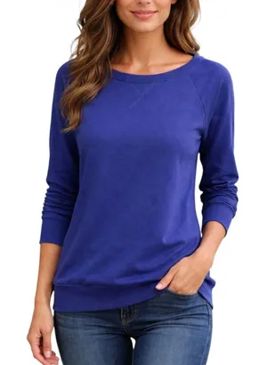 Lucy Blue Boat Neck Sweater Size Extra Small Pullover‎ Style Blue thumbnail 1
