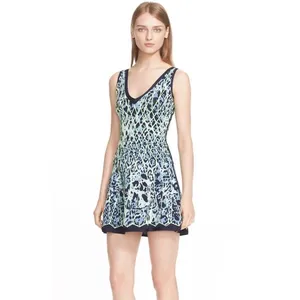 Herve Leger Kollette caged animal jacquard fit and flare dress size extra small thumbnail 12