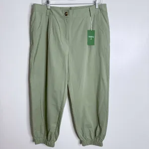 NWT Halara Mid Rise Zipper Pocket Casual Cotton Joggers Laurel Green XL‎ Comfy thumbnail 2