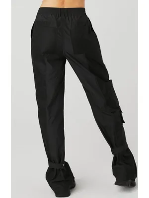 Alo Blaze Trouser Pants Black High-Rise Waist Cargo Windbreaker Hiking Edgy S thumbnail 2