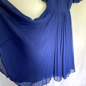Lulus‎ Midi Wrap Dress XS Royal Blue Women Flutter Sleeve Chiffon thumbnail 4