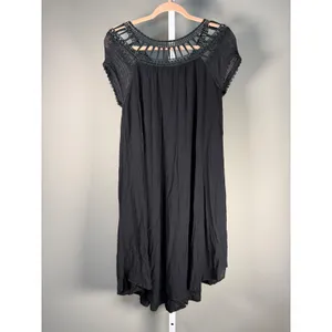 Lola Made in Italy Black Crochet Cover Up Dress‎ Boho Resort NWT thumbnail 5