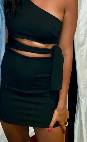 One Shoulder Cut Out Dress Black thumbnail 1