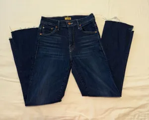 MOTHER The Insider Denim Crop Step Fray thumbnail 1