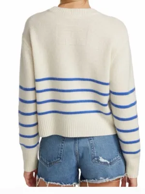 Frame Clean Stripe Cashmere Sweater Jet Stream Multi XL thumbnail 2