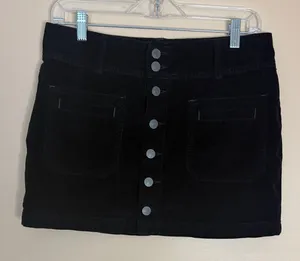 We The Free Black Button-Front Mini Skirt thumbnail 1