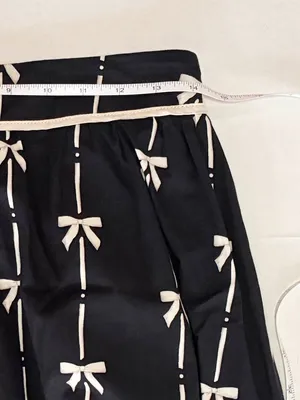 Romantic Bow Print 100% Cotton Maxi Skirt with Liner by Pinch - Med - Black thumbnail 3