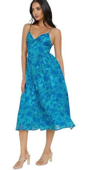 NWT Hello Molly Fresh Nectar Midi Dress Blue Size XL (14) thumbnail 1