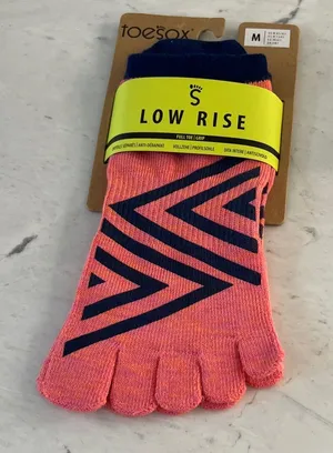 ToeSox Vibrant Pink and Navy Toe Socks thumbnail 1