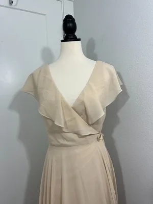 New Jenny Yoo Size 6 Sand Dune Faye Luxe Chiffon Wrap Bridesmaid Dress thumbnail 9