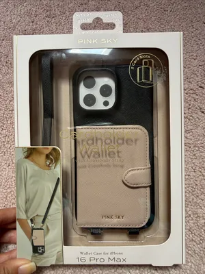 Pink Sky Blush & Black Wallet Case for iPhone 16 Pro Max thumbnail 1