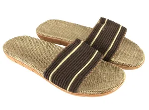 Womens Slide Sandals Lightweight Woven Brown Beige Slip On Size 40-41 US 9-10 thumbnail 1