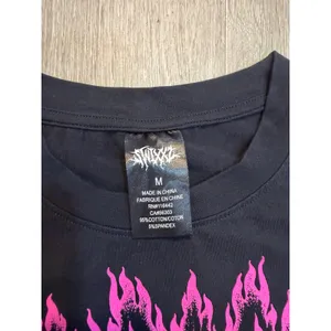 SWIXXZ Face Collage Black Crop T-Shirt Pink Flame Goth Y2K Size M thumbnail 5