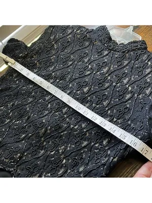 Vintage Elegant Black Lace Top and Skirt Set Two Piece Dress semi Formal thumbnail 7