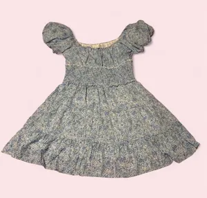Altar'd State Light Blue Floral Puff-Sleeve Mini Dress thumbnail 1