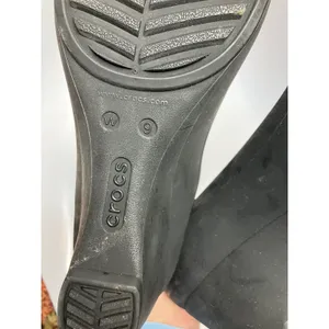 Crocs matte black Lina wedge pumps women's size‎ 9 business casual basics Eva thumbnail 7