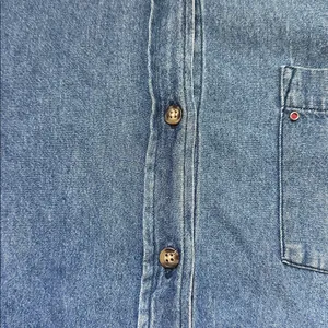 Vintage Cherokee Women’s Blue Lightweight‎ Denim Button Up Shirt thumbnail 3