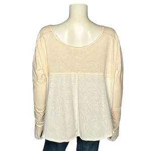 We The Free Cream White Oversized Long Sleeve Top Boho Slouchy Free People M thumbnail 3