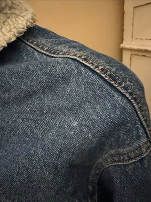 Forever 21 Blue Denim Sherpa Collar Jacket with Butterfly Patches thumbnail 6
