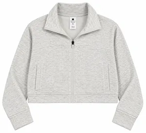Yogalicious Cloud Plush Elite Bomber Jacket Heather Gray S thumbnail 1